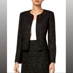 🖤 Nine West 🖤 Black Multi Color Sequins Blazer Size 12 jacket formal glitter